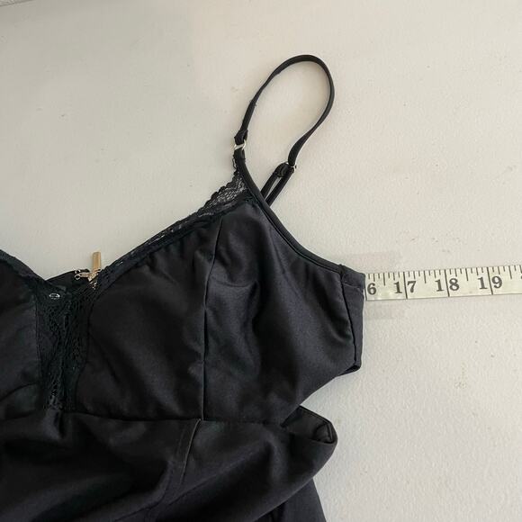 Bebe Y2K Black Bodycon Tank Baby Doll Cutout Mini Dress Size Large Stretch - Picture 15 of 16